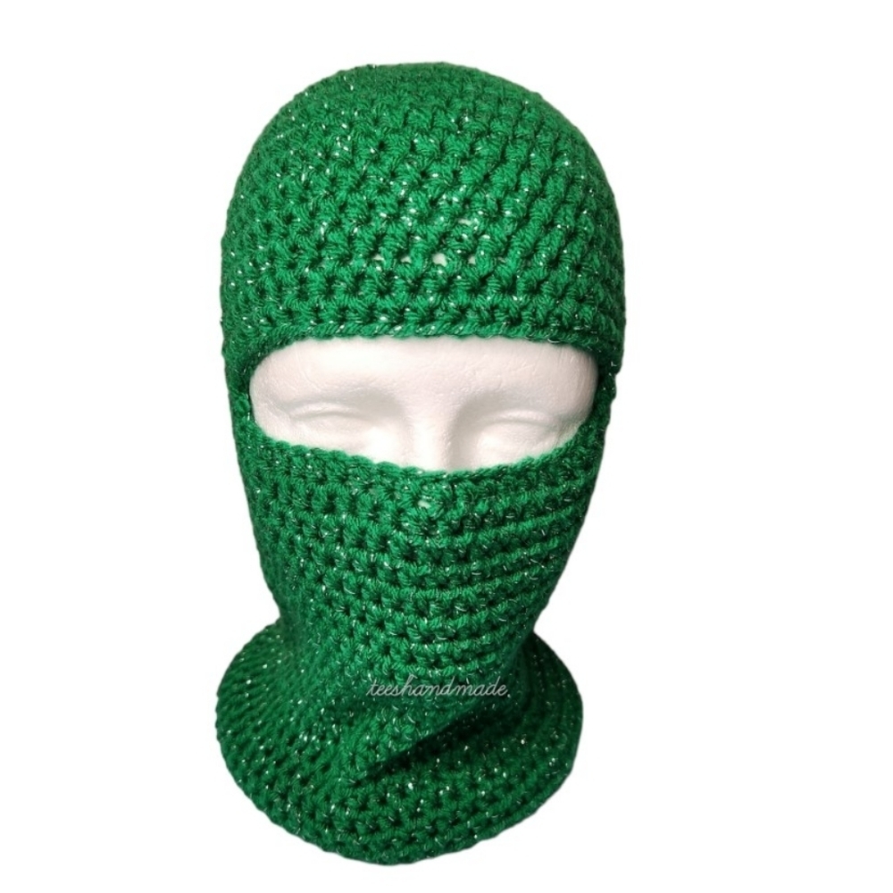 Metallic Green Ski Mask